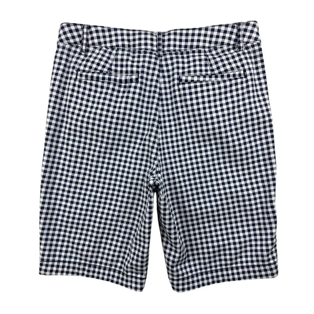 St John's Bay Bermuda Shorts Blue White Gingham Check Stretch Womens 12
